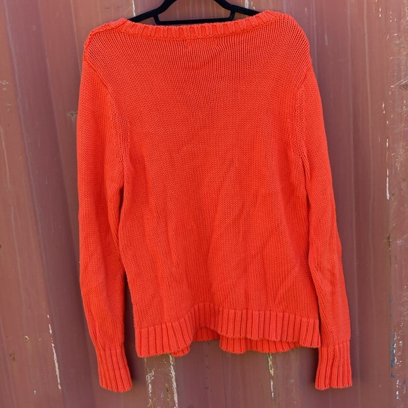 $5/25 Lands End Orange Cable Knit Sweater - Picture 2 of 8